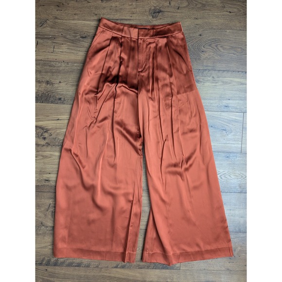 Banana Republic Pants - Banana Republic Rust Orange 100% Silk Wide Leg Palazzo Pants Size 6